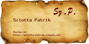 Szlotta Patrik névjegykártya