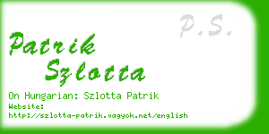 patrik szlotta business card